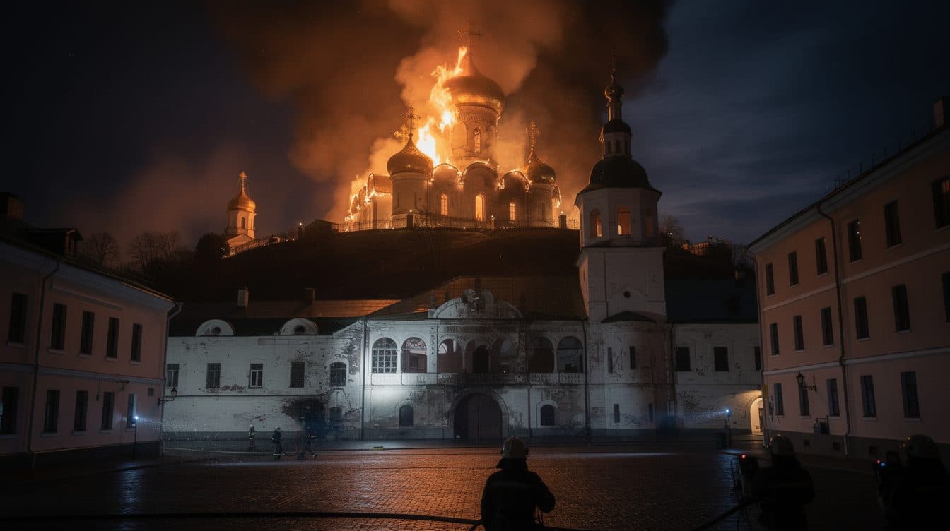 Russische Angriffe auf Kiew: UNESCO-Höhlenkloster in Brand, mindestens fünf Tote