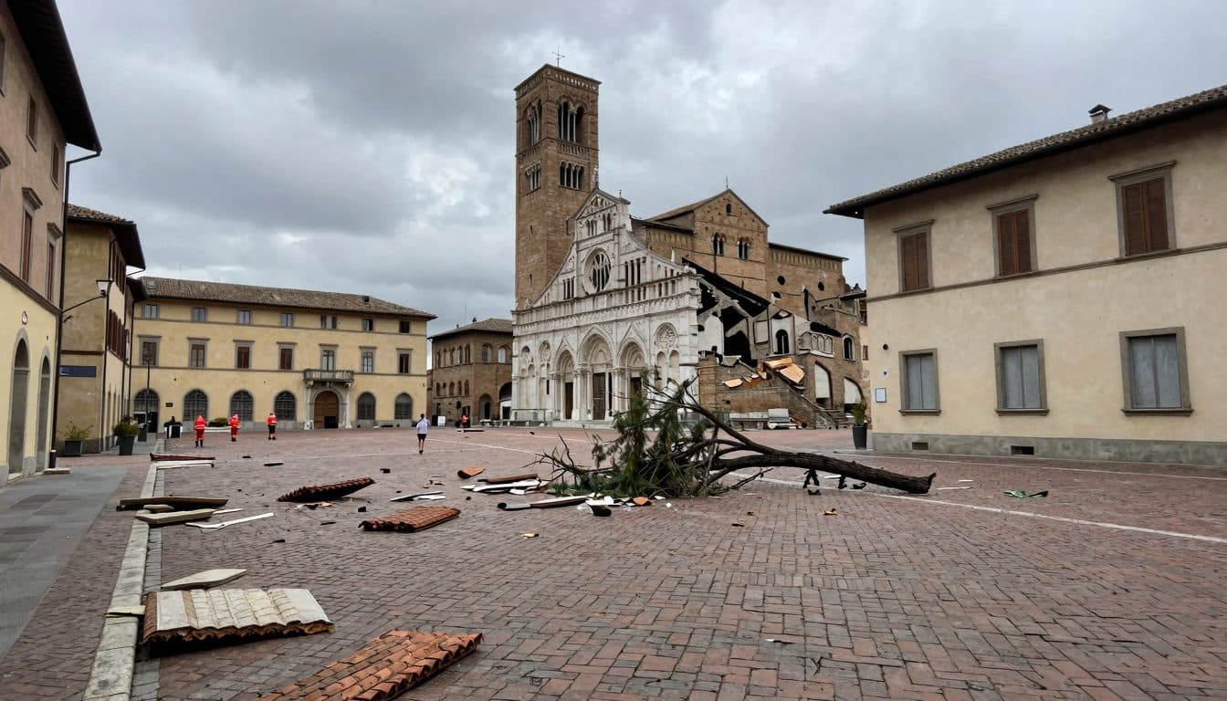 Tornado beschädigt Dom und Rathaus von Cremona – zwei Verletzte