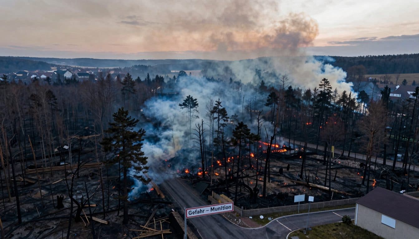 Größter Waldbrand der NRW-Geschichte wütet nahe Hürtgenwald – Altmunition behindert Löscharbeiten