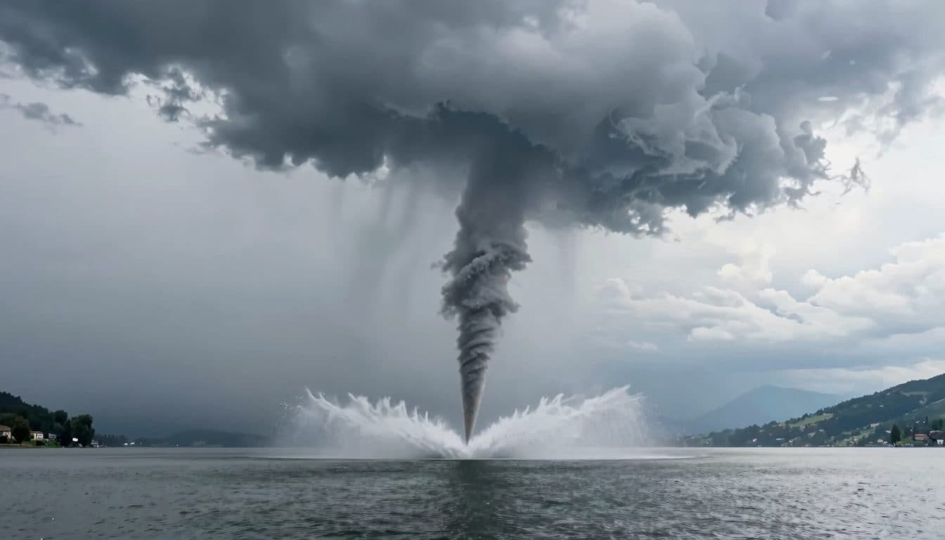 Wasserhose vor Friedrichshafen: Tornado zieht über den Bodensee