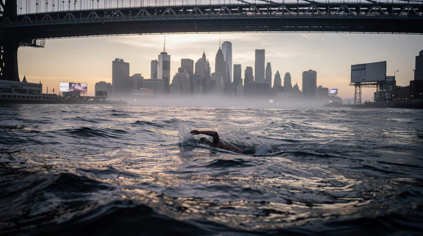 Saarländer Extremschwimmer Waschburger umrundet Manhattan in neuer Rekordzeit