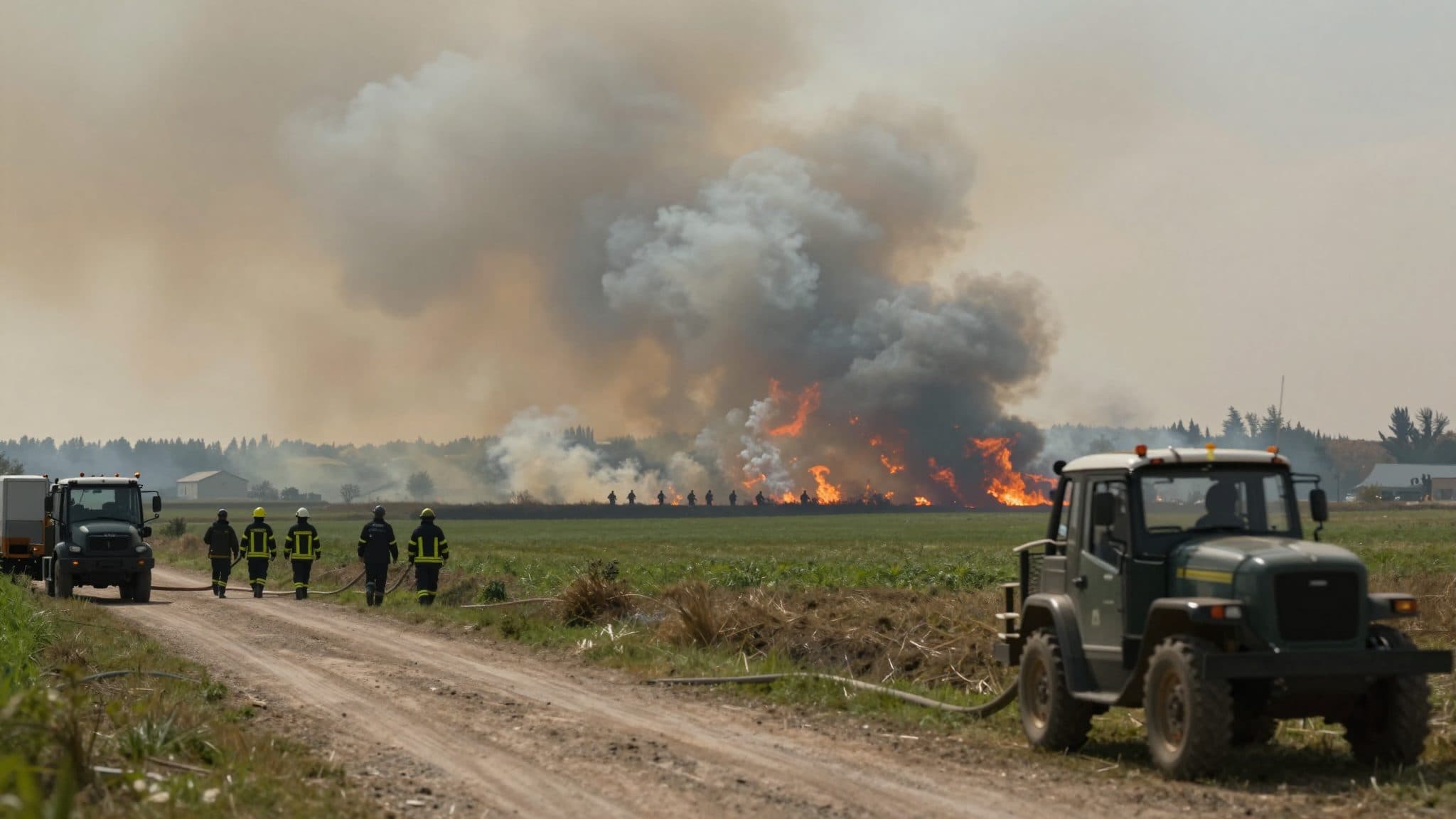 Großbrand in Mettmach: 16 Feuerwehren und Landwirte im Einsatz