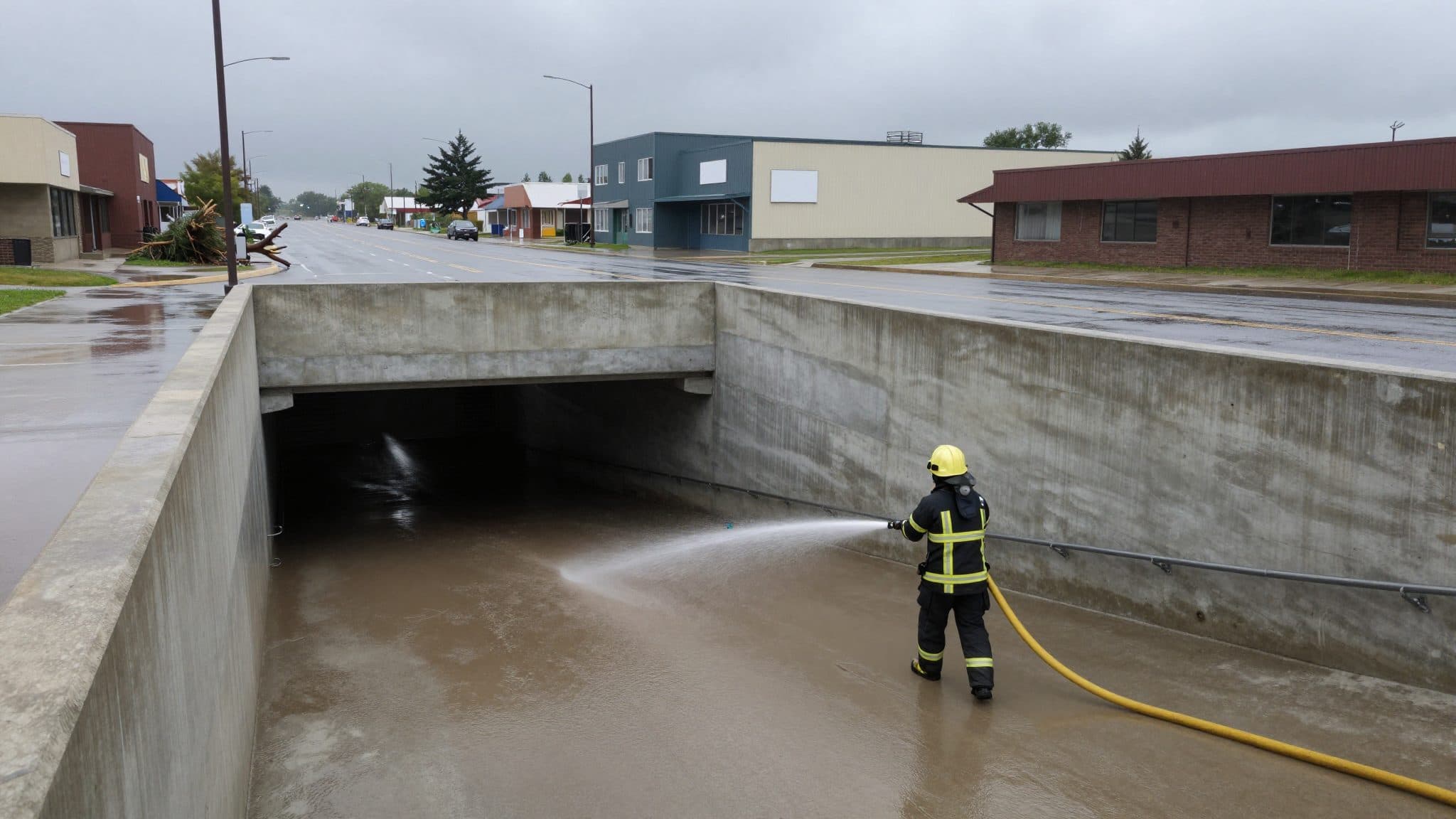 Starkregen überflutet Tiefgarage und Straßen in Groß-Siegharts
