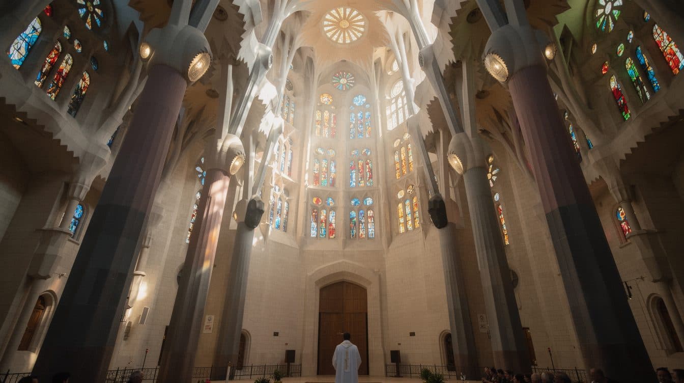 Leo XIV. besucht das Grab Gaudís in der Sagrada Família zum 100. Todestag des Architekten