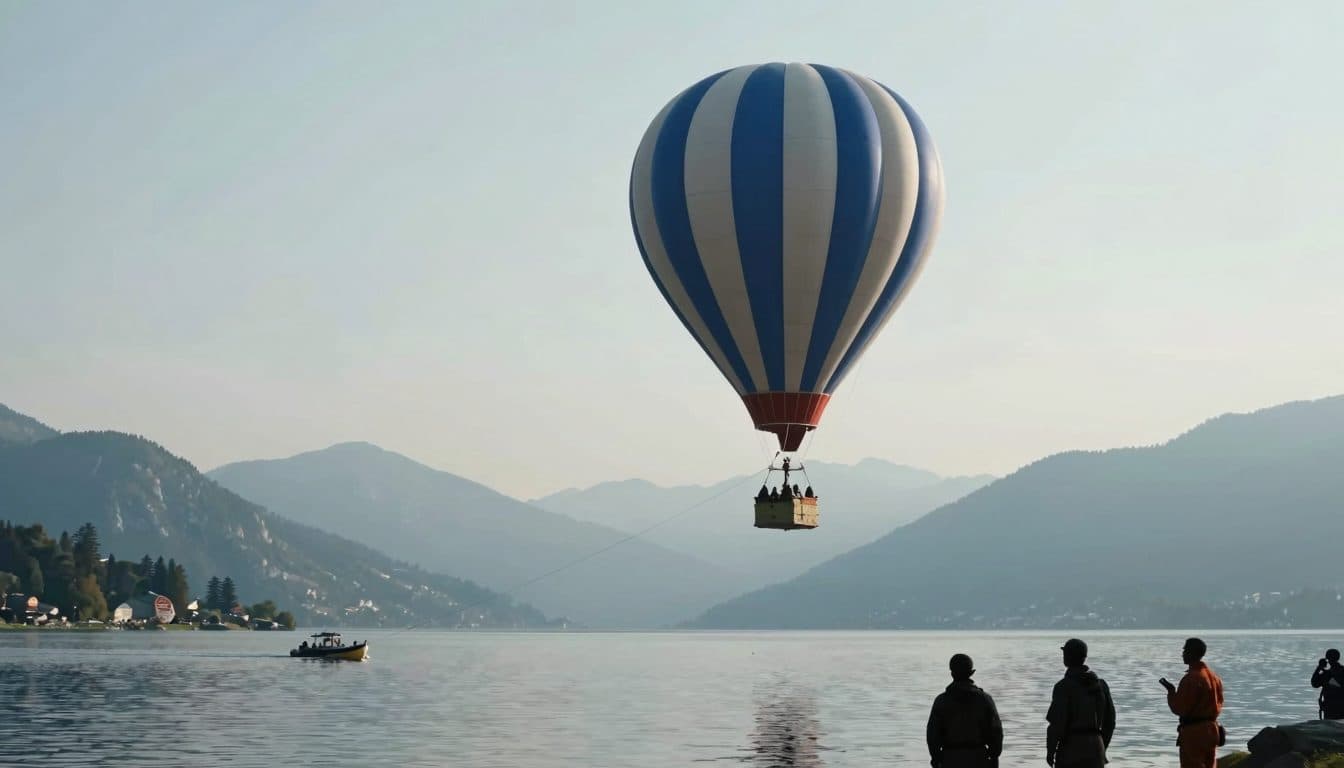 Heißluftballon über dem Zeller See in Not: Polizeiboot schleppt Korb ans Ufer