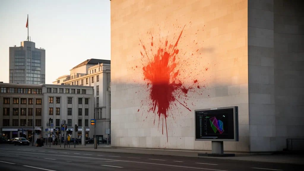 76-Jähriger beschmiert Bundeskanzleramt mit roter Farbe