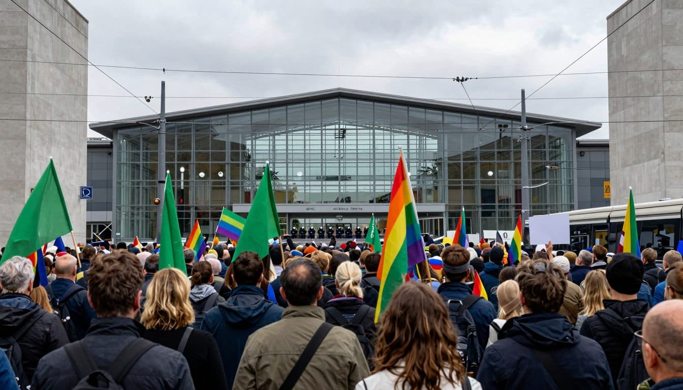 AfD-Bundesparteitag in Erfurt beginnt unter massiven Protesten und Sicherheitsvorkehrungen