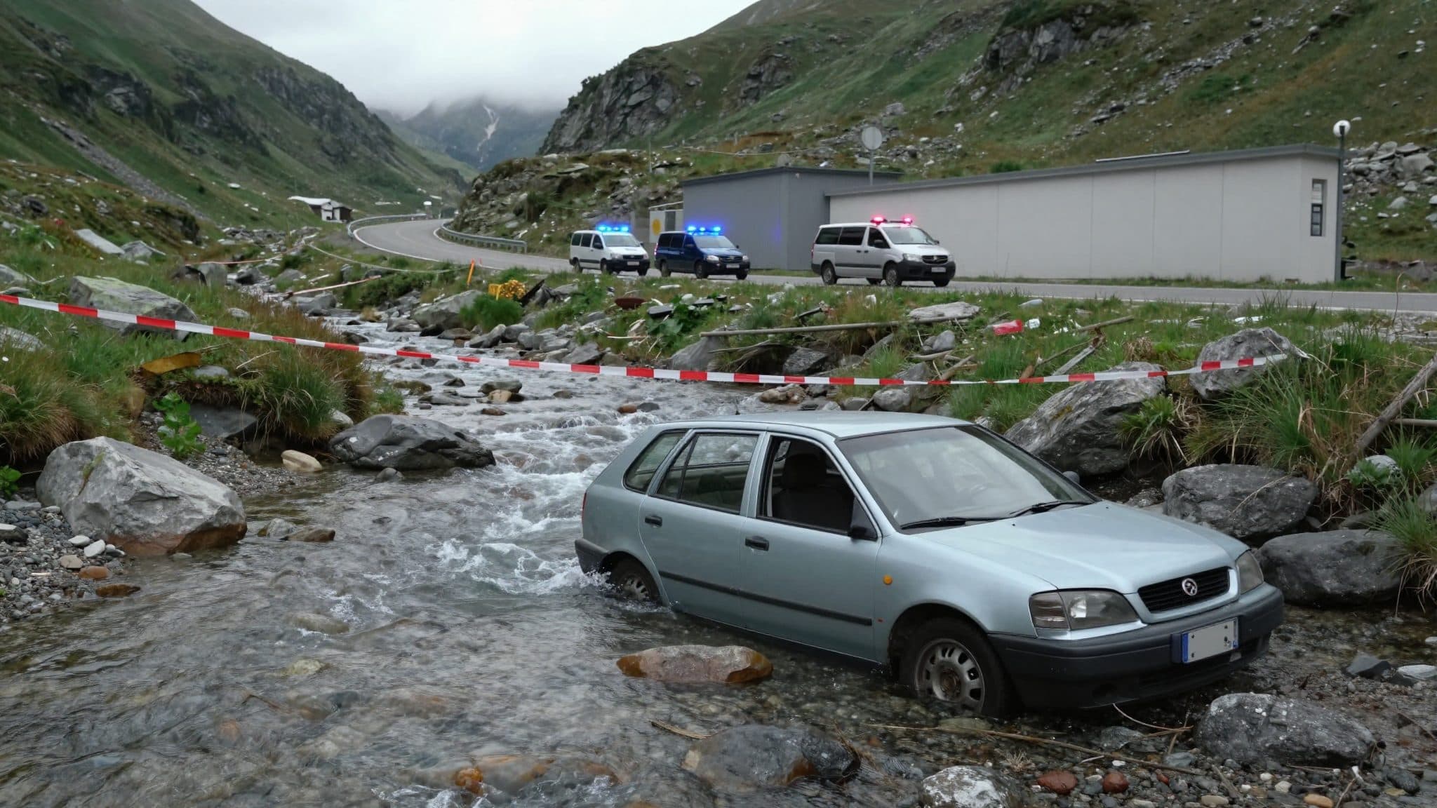 Auto stürzt auf L109 in Großarl in die Großarler Ache – drei Verletzte