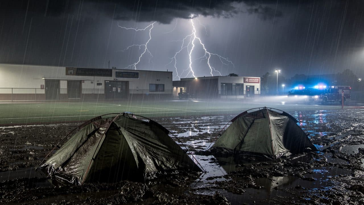 Blitzeinschlag in Rastatter Zeltlager: Neun Verletzte nach schwerem Gewitter in Baden-Württemberg