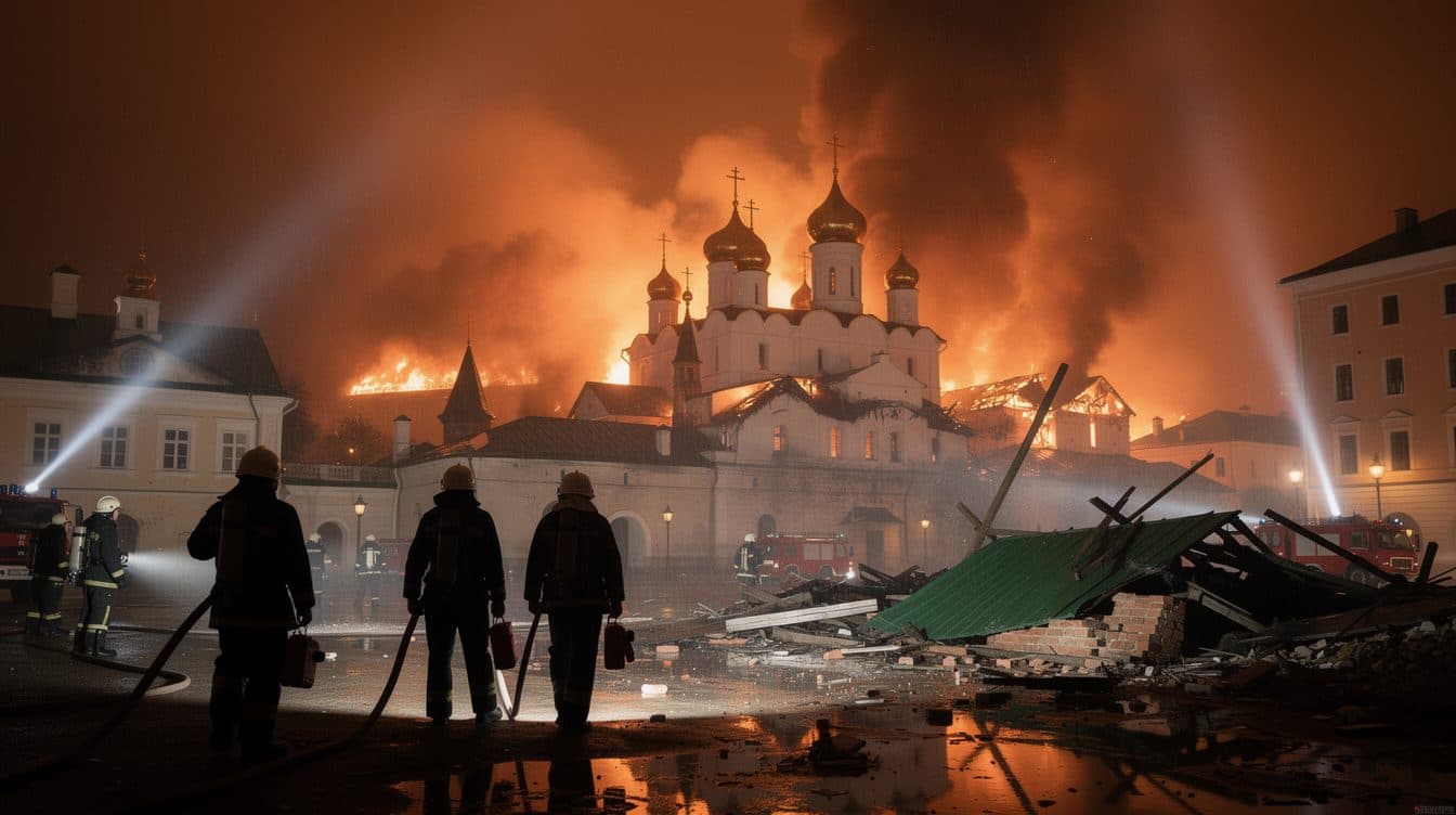 Russische Angriffe auf Kiew: Höhlenkloster in Brand, mindestens 23 Verletzte