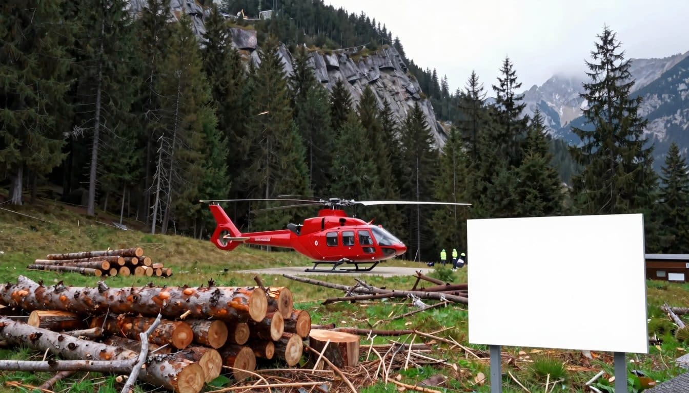 63-Jähriger bei Holzschlägerungsarbeiten am Großvolderberg von Baum getroffen