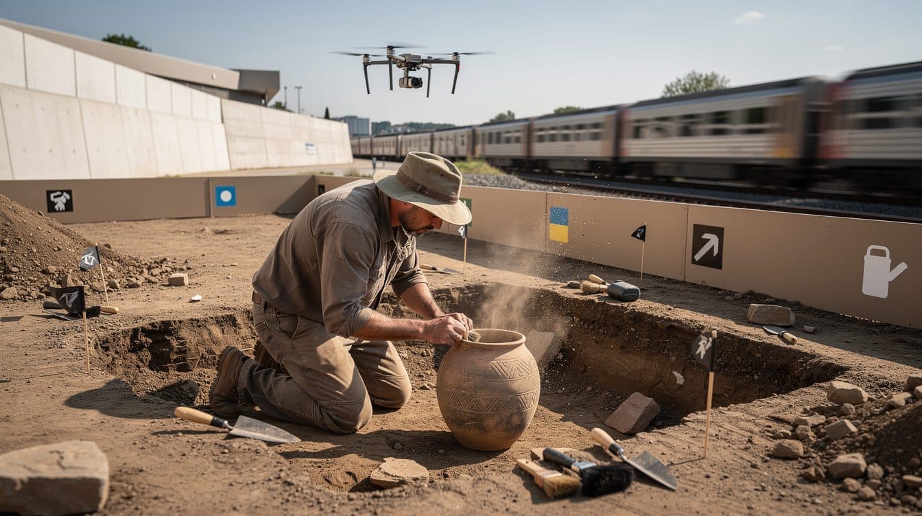 Gefunden unter Brandenburgs Bahngleisen: Gaben für das Jenseits und Scherben aus dem Hausgebrauch