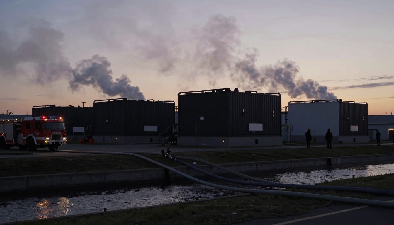 Großbrand in Bautzen: Feuerwehr kämpft weiter gegen Batteriespeicher – neue Strategie mit Löschwasser aus der Spree