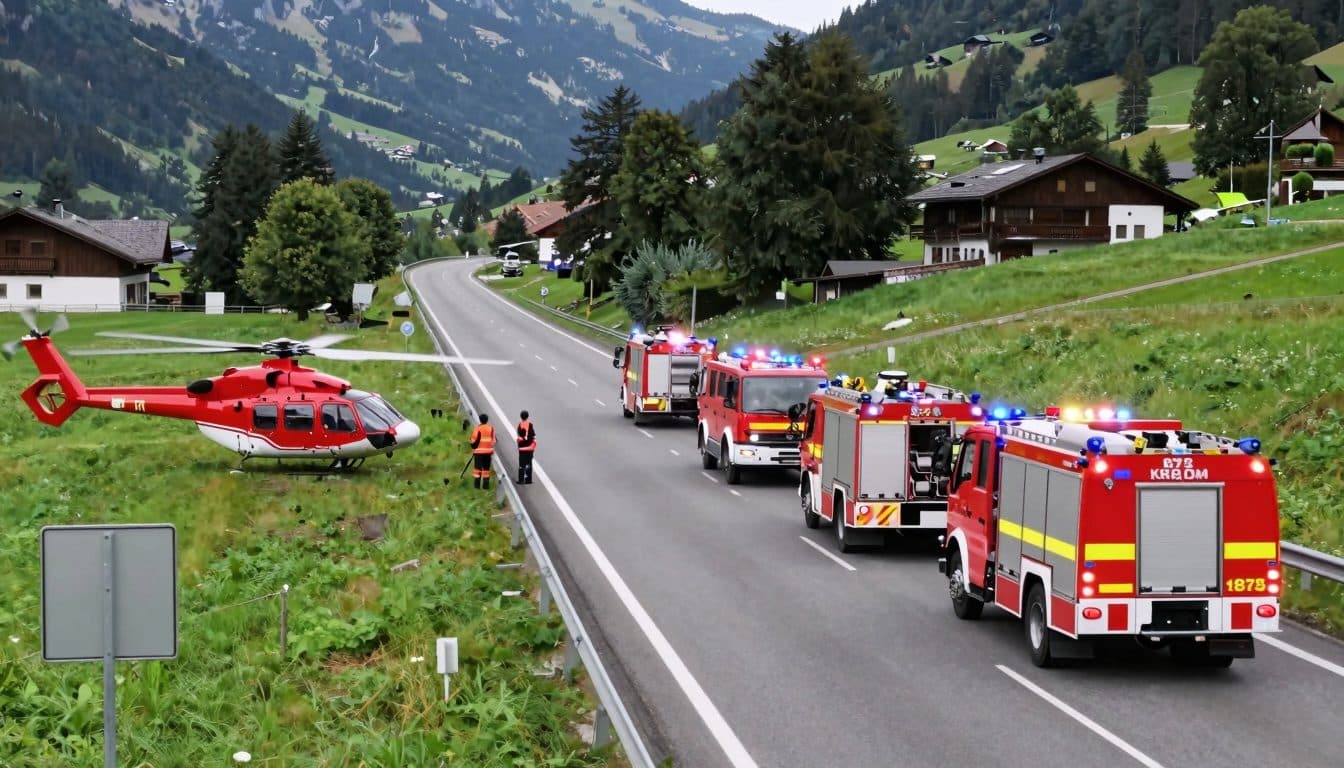 Motorradfahrer auf B72 in Krieglach schwer verletzt – Hubschrauber im Einsatz