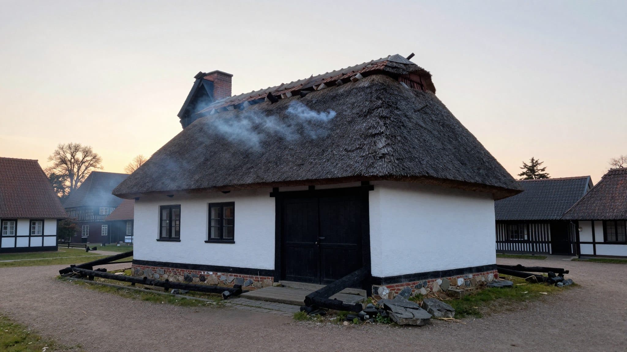 Historisches Reetdachhaus in Freilichtmuseum Molfsee durch Brand vollständig zerstört