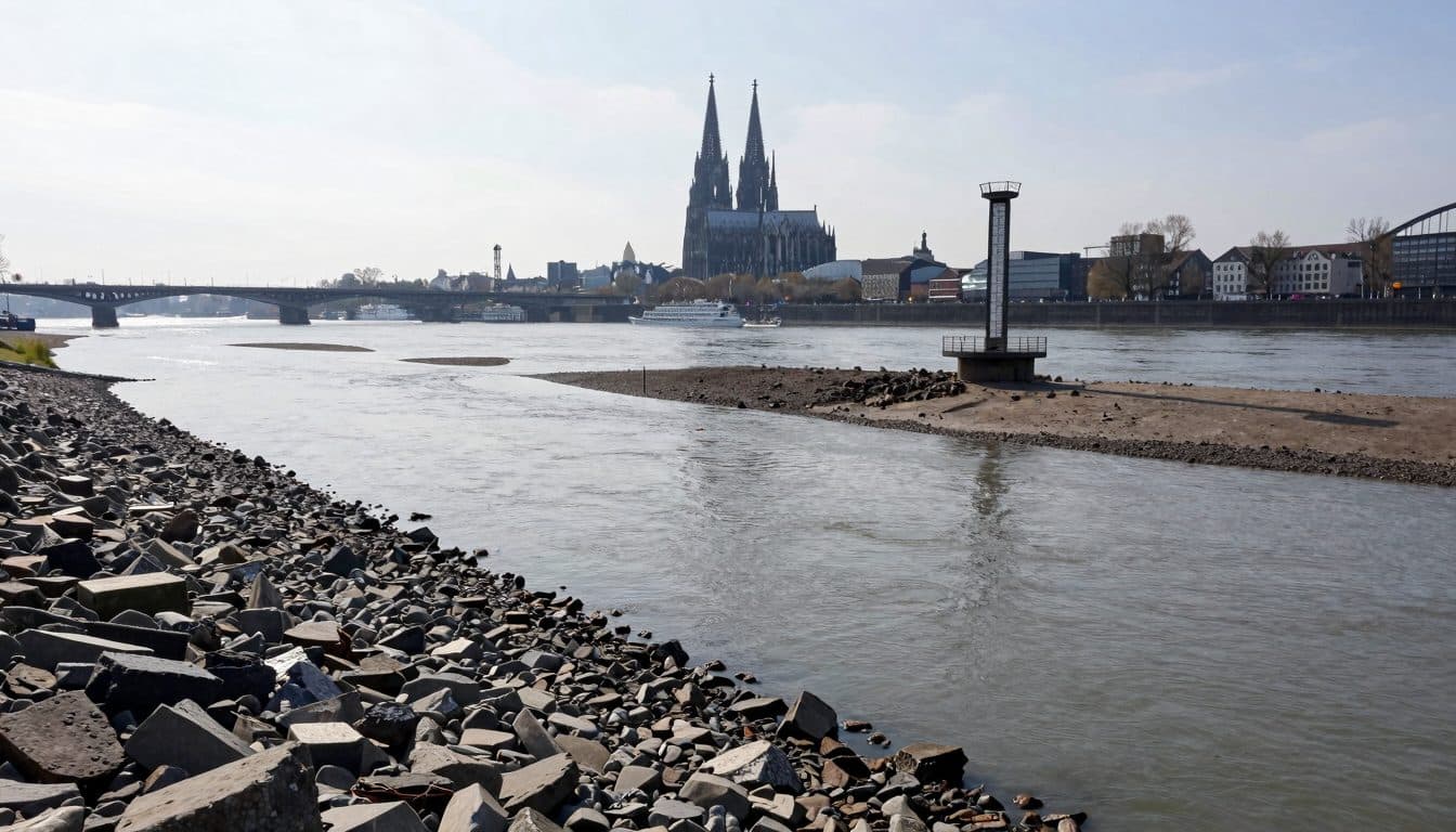 Rheinpegel sinkt weiter: Köln meldet neuen Rekordtiefststand