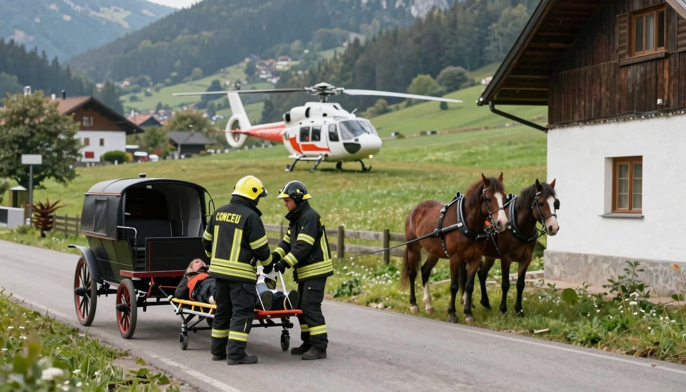Großeinsatz nach Kutschenunfall im Mostviertel: Zwei Personen schwer verletzt