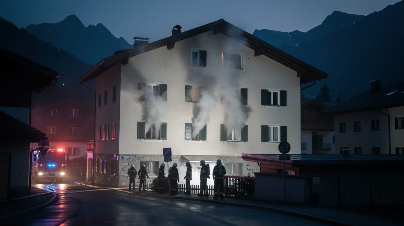 Kellerbrand in Grins: Vier Verletzte nach Großeinsatz in Tiroler Mehrparteienhaus