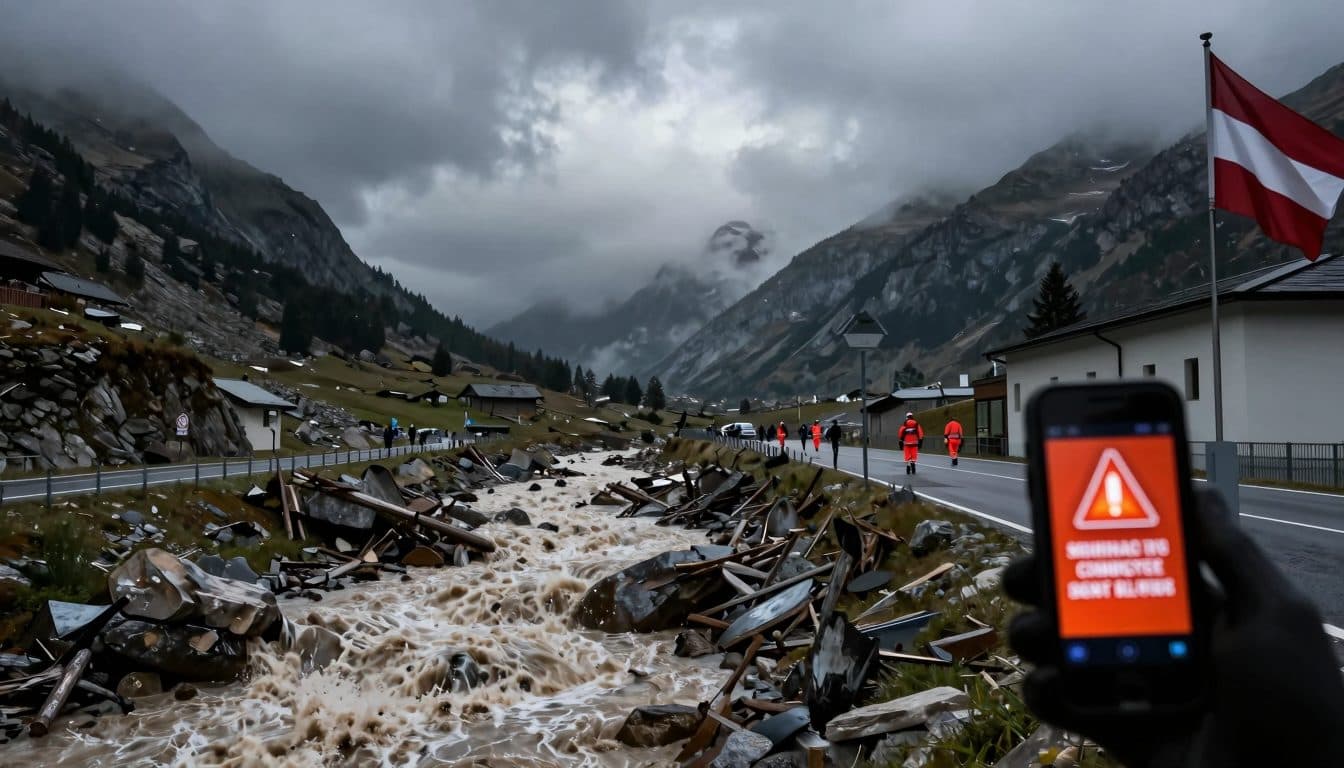 Mehrere Muren nach Unwettern im Tiroler Sölden ausgelöst, AT-Alert aktiviert