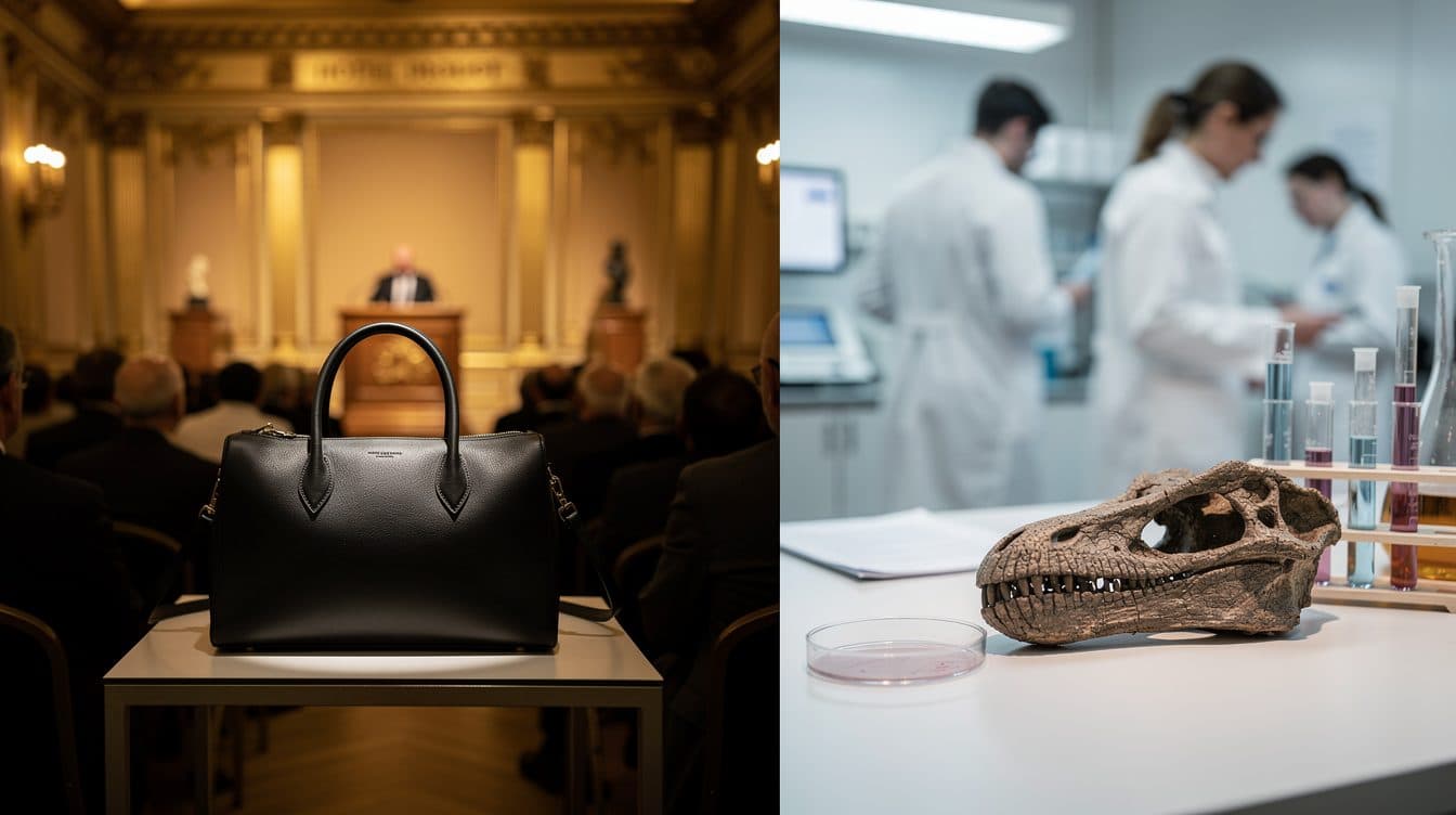 In Paris wird eine Handtasche aus im Labor rekonstruierter T-Rex-Haut versteigert