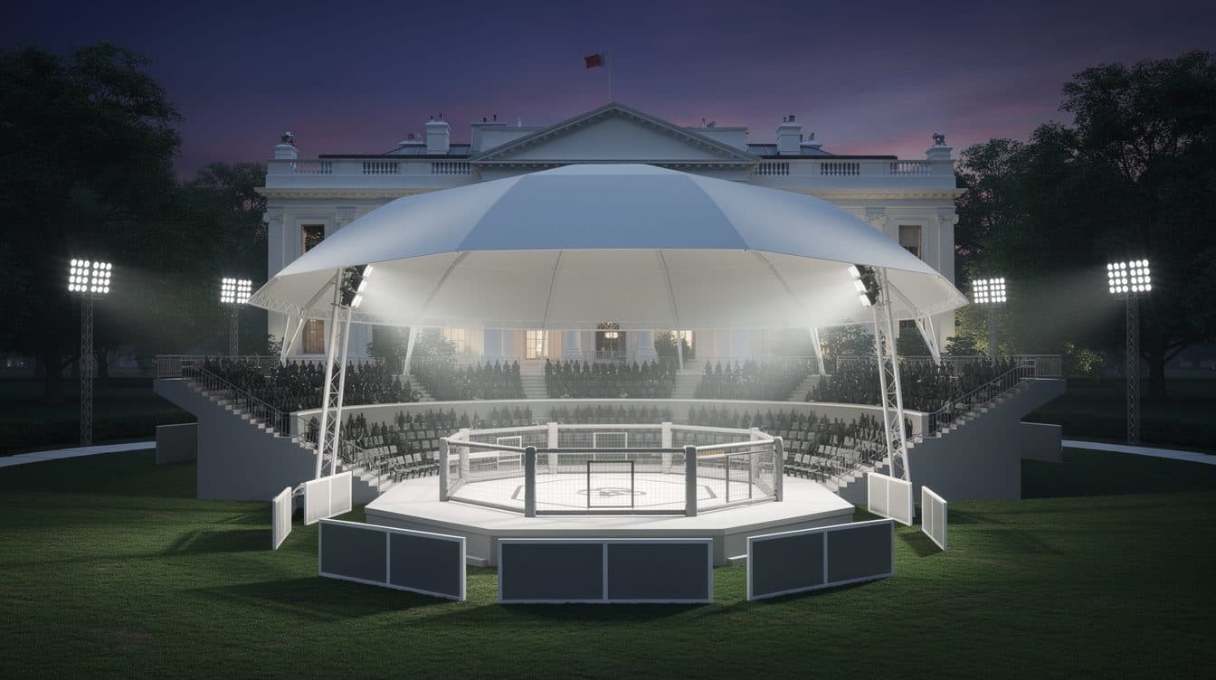 UFC-Käfigkämpfe auf dem Südrasen des Weißen Hauses zu Trumps 80. Geburtstag