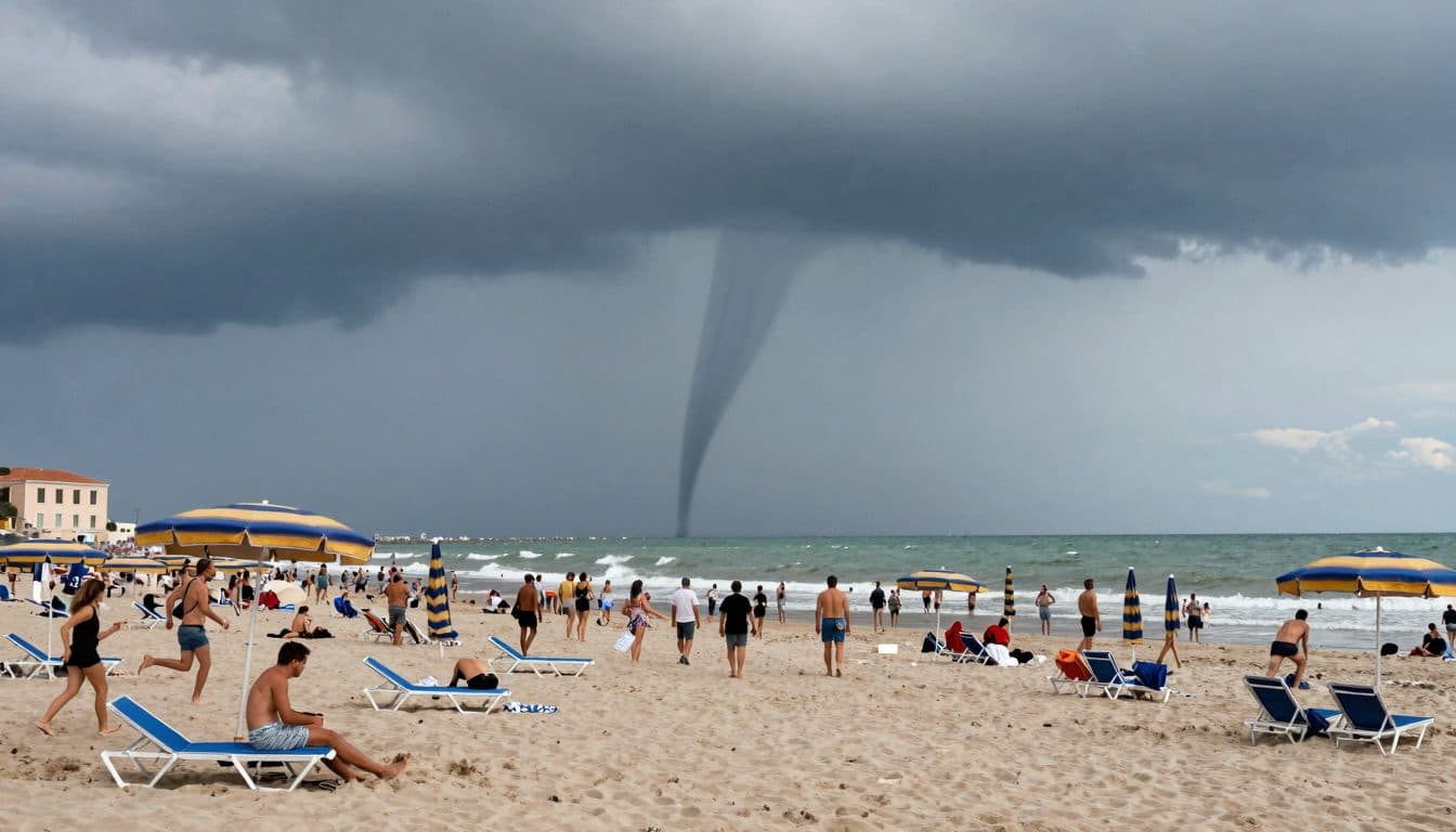 Wasserhose und Hagel treffen Italiens Adriaküste – Strandbereiche in Sottomarina beschädigt