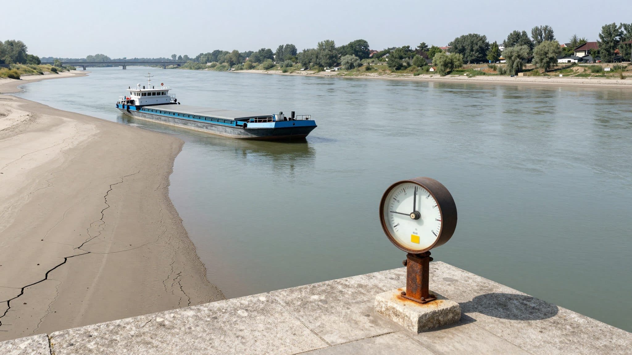 Niedrigwasser auf dem Rhein beeinträchtigt die Binnenschifffahrt