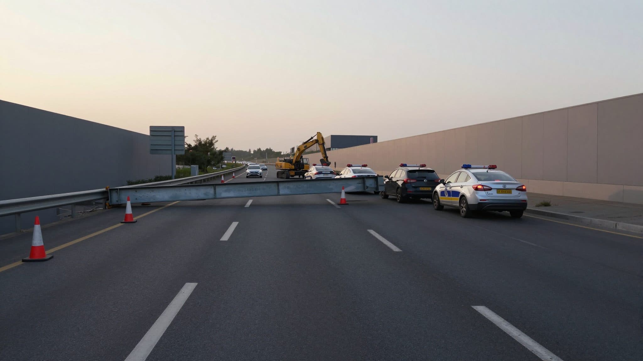 Stahlträger stürzt bei Brückenarbeiten auf A81 – Autobahn stundenlang gesperrt