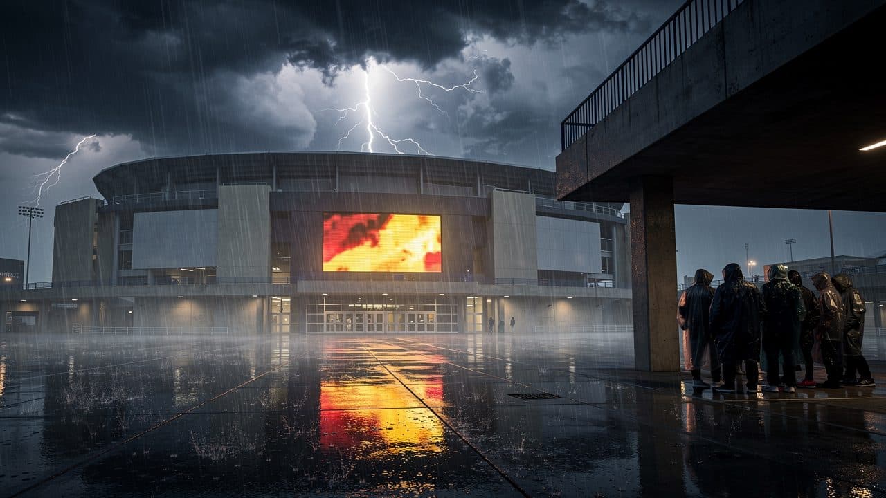 Schwere Gewitter über Philadelphia: WM-Spiel Frankreich gegen Irak verzögert sich