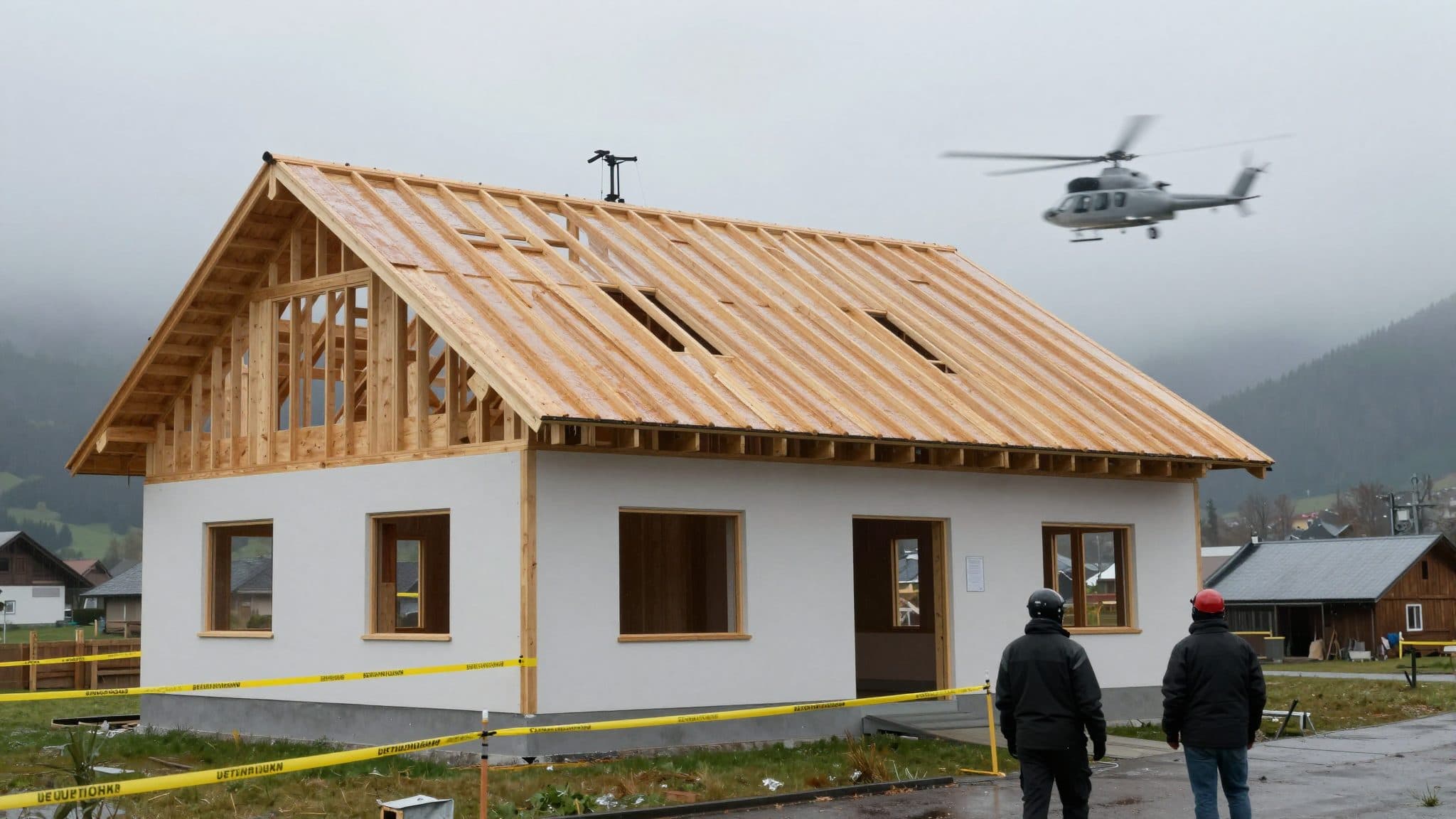 Sturz von Rohbau-Dach in Lustenau: Zwei Männer schwer verletzt