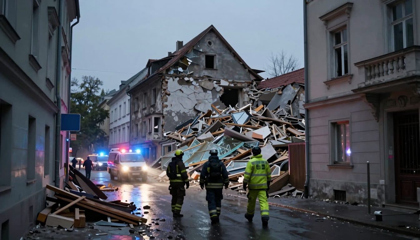 Gasexplosion in Wien zerstört Wohnhaus – zehn Verletzte, Ursache noch unklar