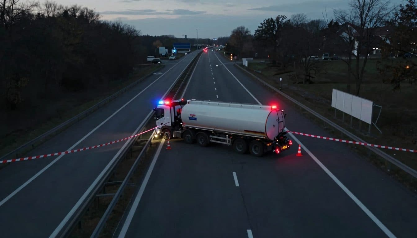Milchlaster überschlägt sich auf der A215 – Autobahn bei Kiel stundenlang gesperrt