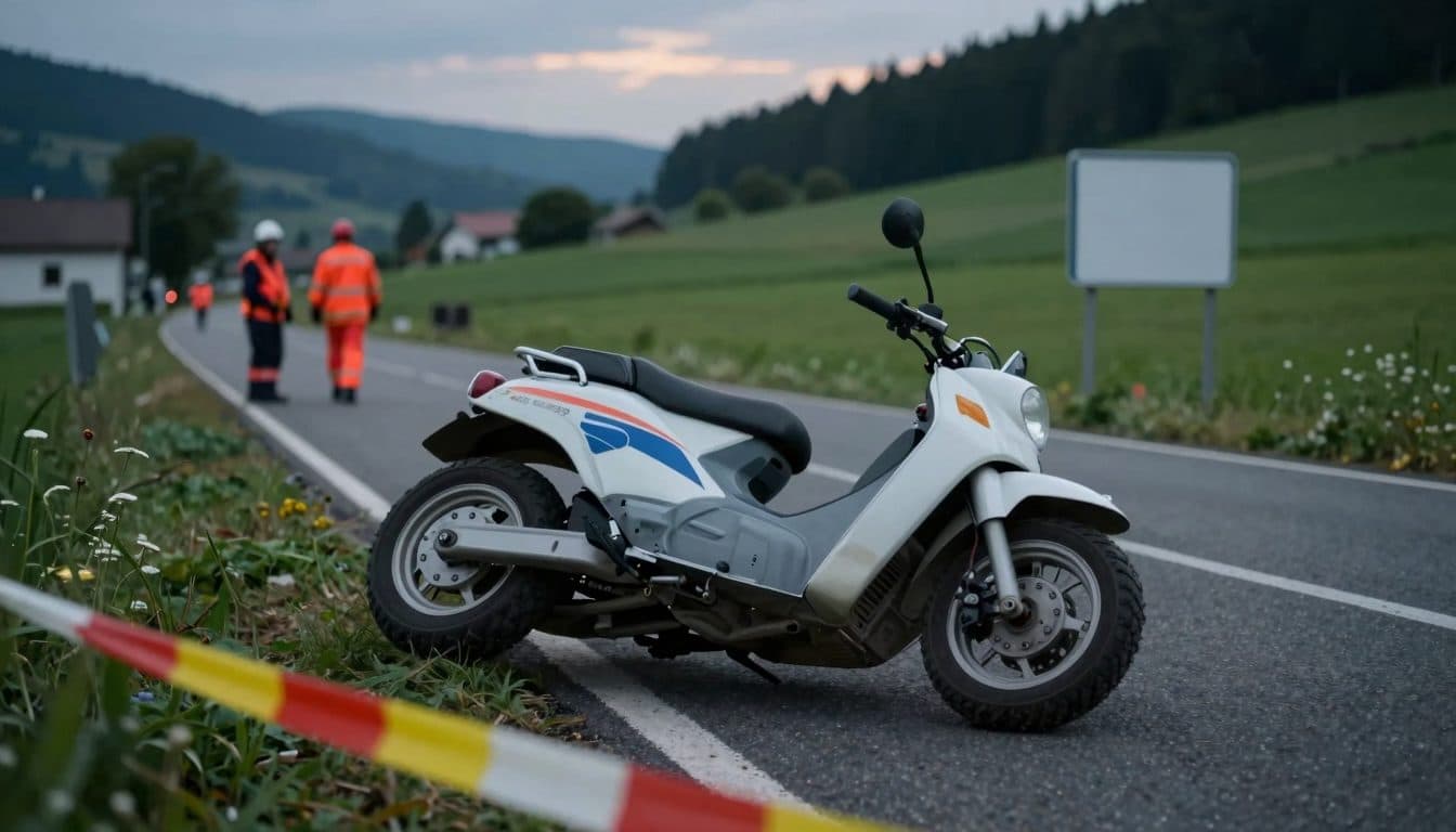 Mopedauto mit Jugendlichen überschlägt sich auf Genger Straße in Eidenberg