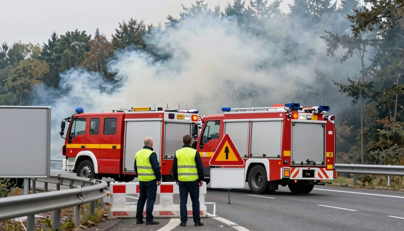 A7-Sperrung: Waldbrand bei Hedemünden im Landkreis Göttingen