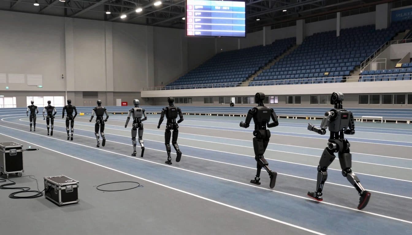Humanoide Roboter treten in Peking gegeneinander an und zeigen Geschwindigkeit, Fußball und ingenieurtechnische Meilensteine