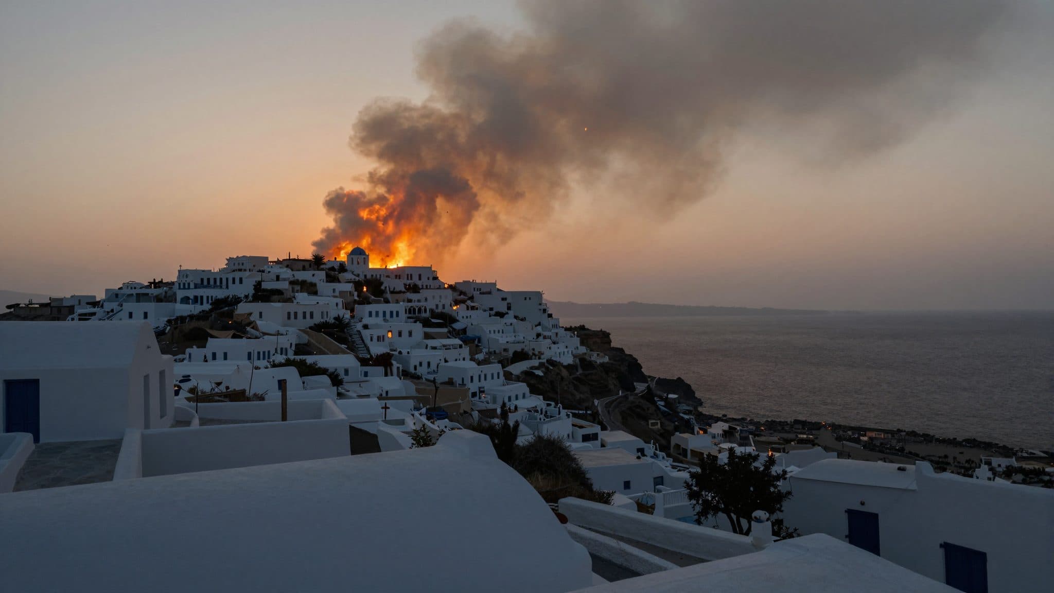 Waldbrand auf Paros: Dörfer evakuiert, Bewohner an Strände geschickt
