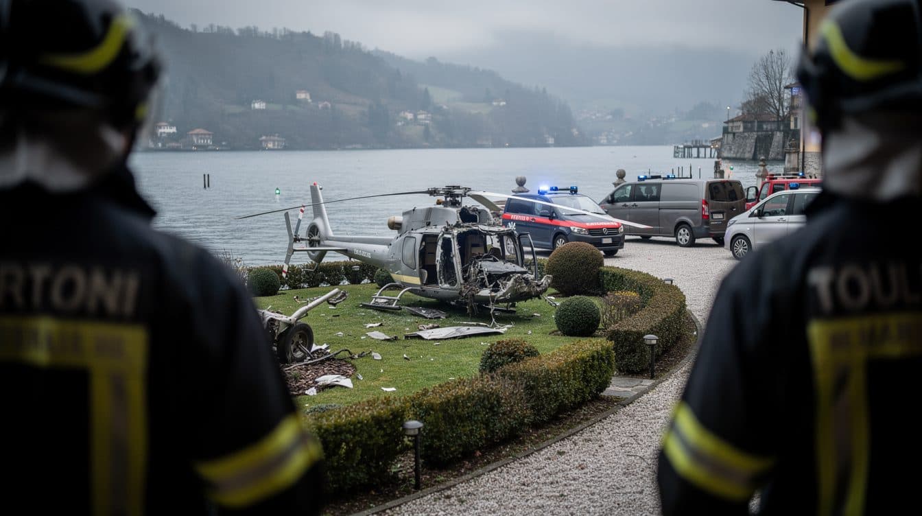 Hubschrauberabsturz am Lago Maggiore: Pilot stirbt, drei Deutsche teils schwer verletzt