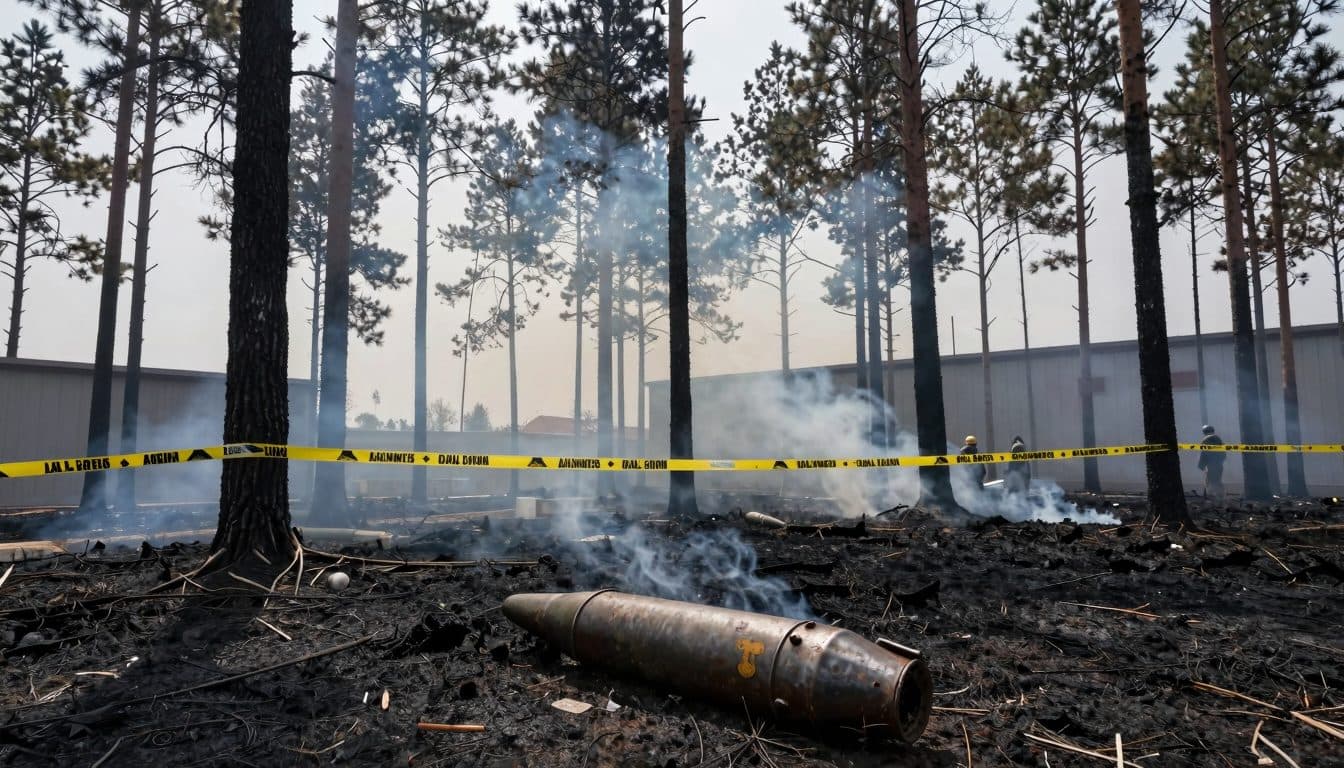 Phosphorreste aus Weltkriegsmunition lösen zweiten Waldbrand im Föhrenwald aus