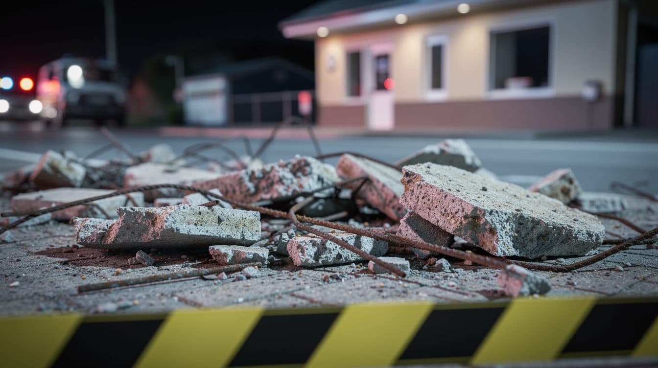 Beton-Vordach in Westerland auf Sylt eingestürzt