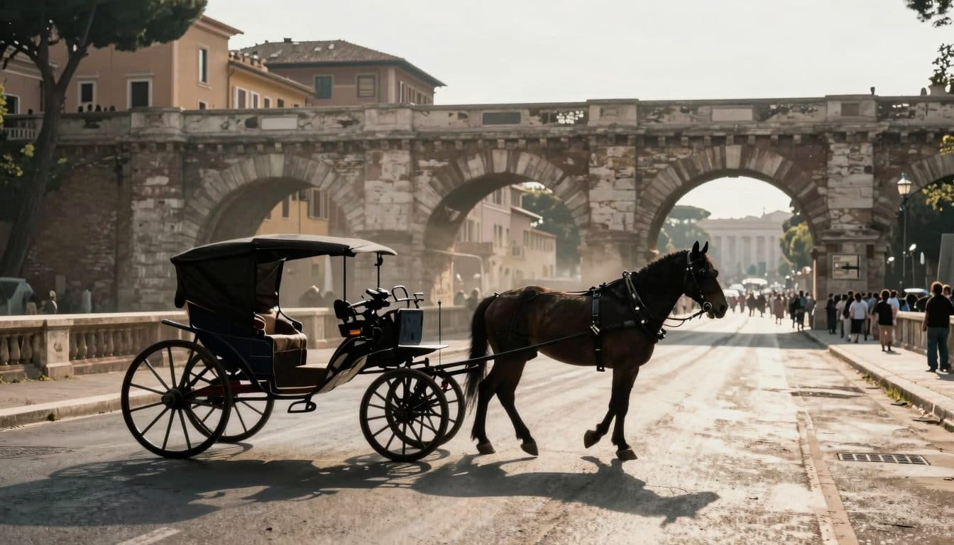 Pferd bricht in Rom auf der Ponte Cavour zusammen – Debatte um Touristenkutschen neu entfacht