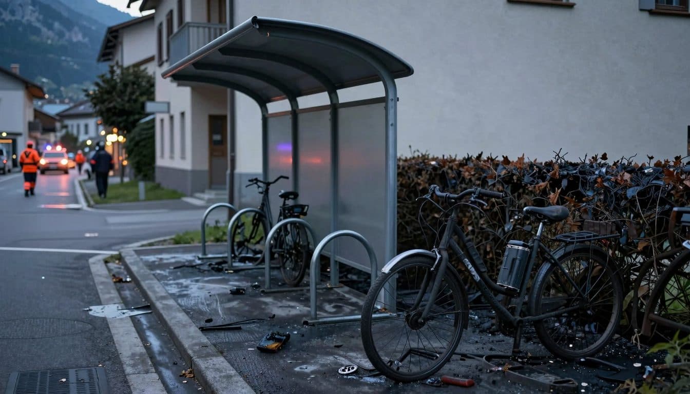 E-Bike-Akku explodiert in Reutte: Fahrradabstellplatz in Tirol abgebrannt