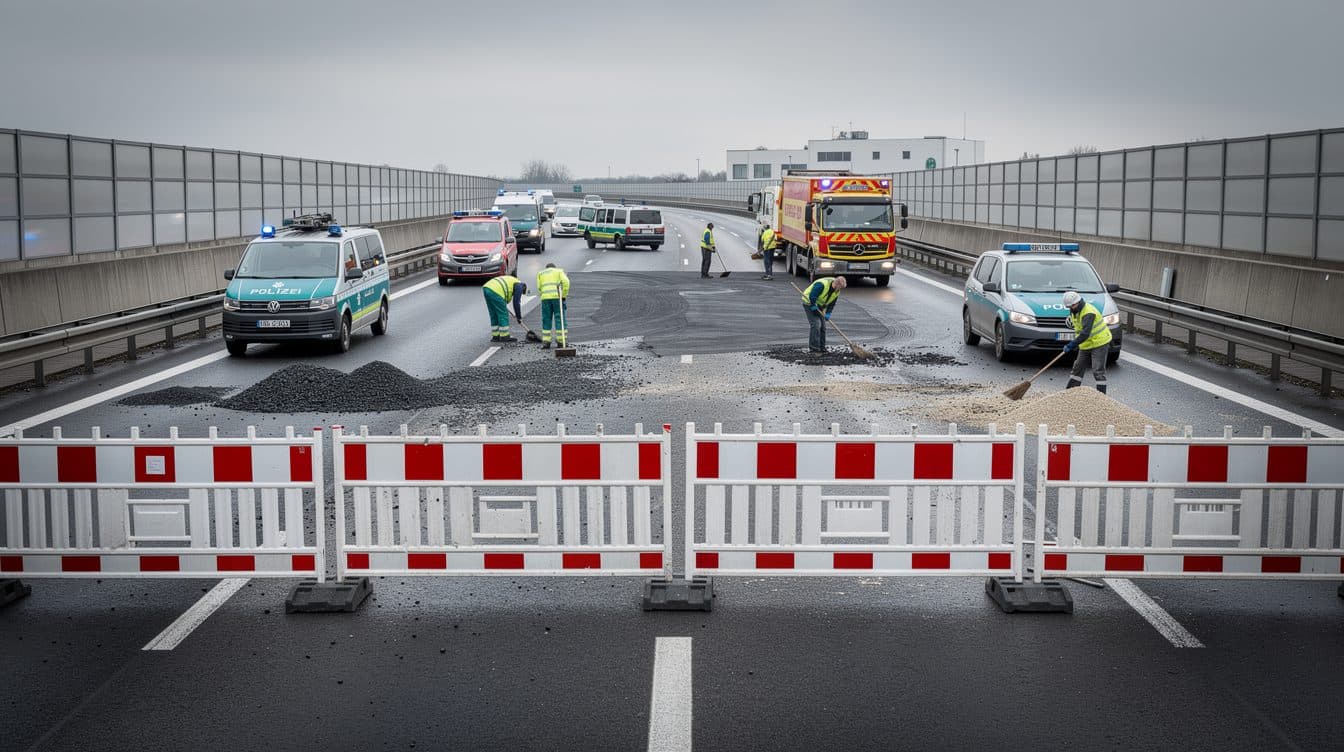Lkw-Unfall auf der A38 bei Eisleben: Autobahn bleibt bis Freitagmittag voll gesperrt