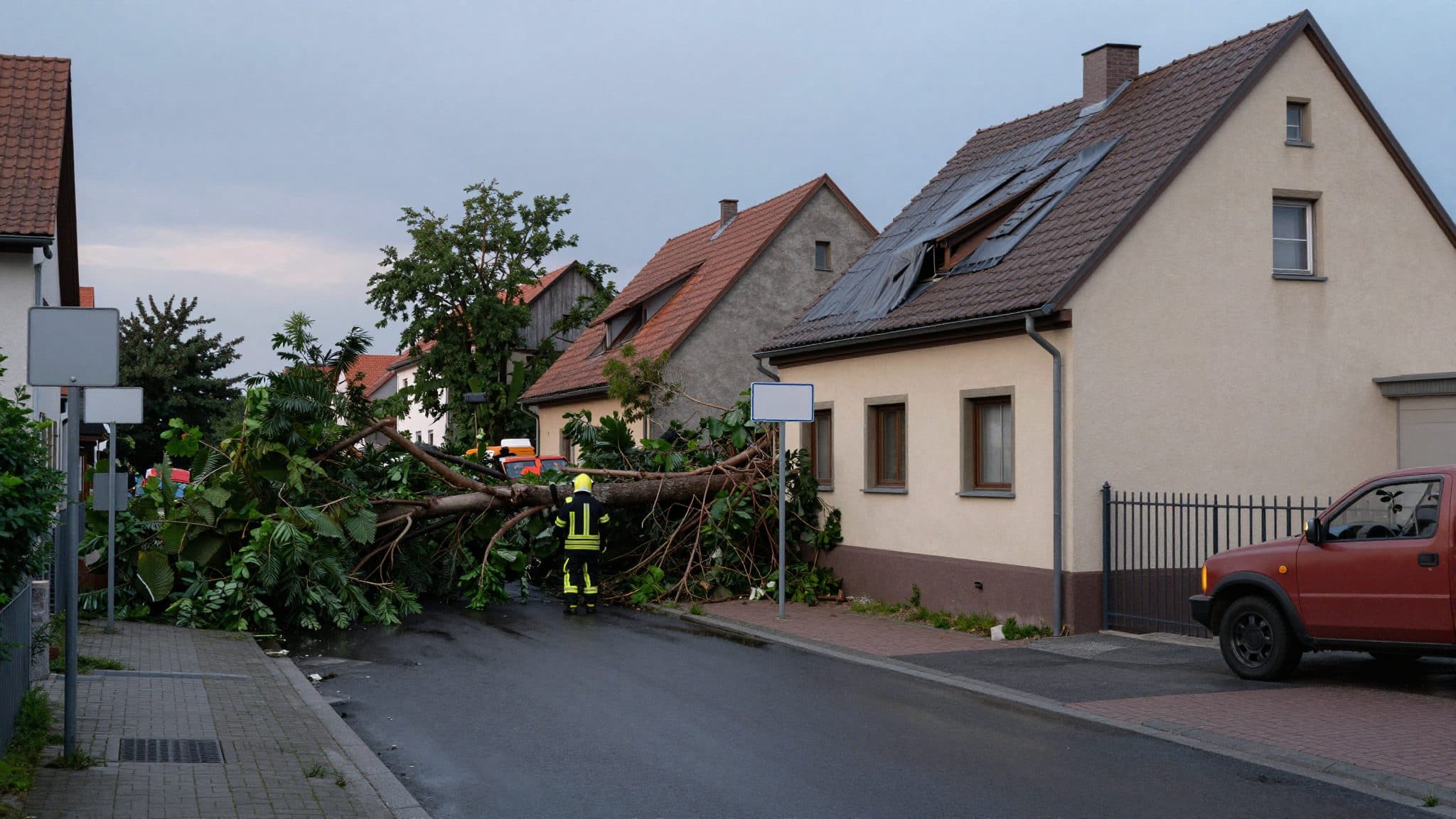 Unwetter zieht über die Bodenseeregion: Dächer abgedeckt, Keller unter Wasser