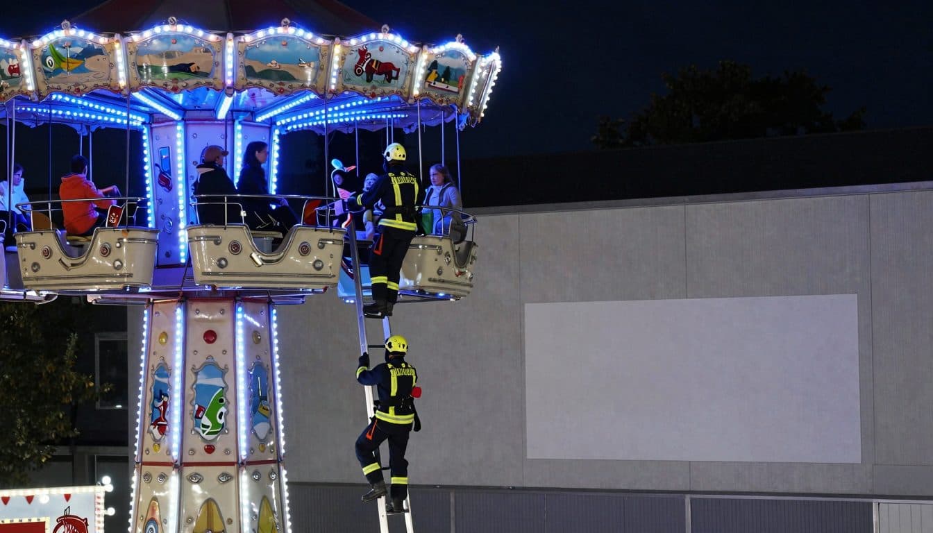 Rund 20 Menschen stecken auf dem Hamburger Dom in Kettenkarussell fest