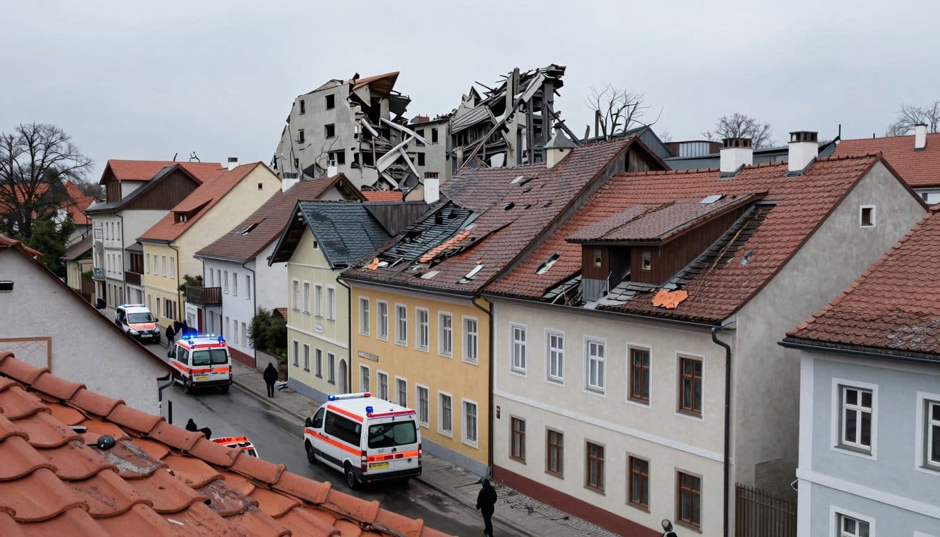 Tornado deckt in Eferding mehrere Hausdächer ab