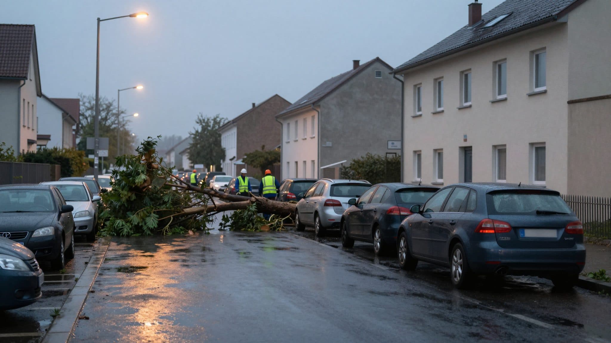 Sturm über Hessen: Umgestürzte Bäume beschädigen Autos
