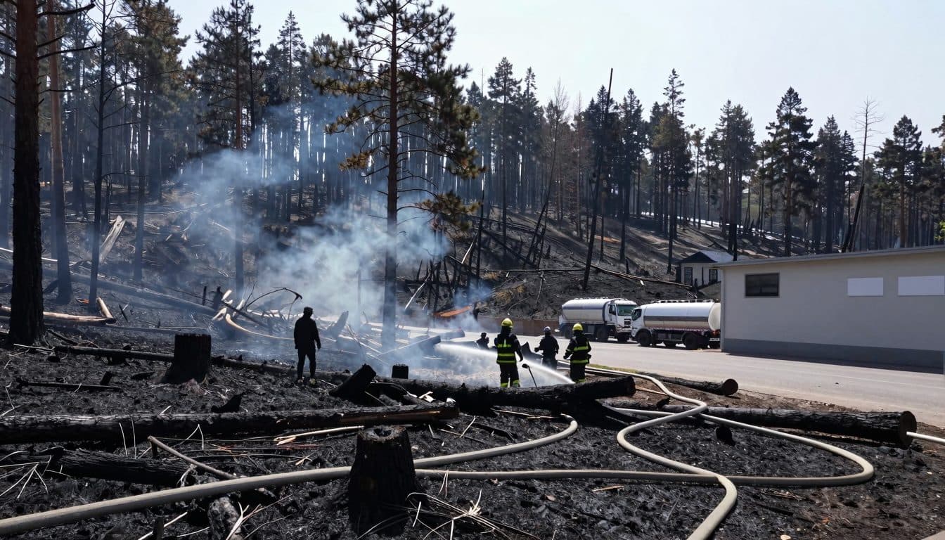 Waldbrand bei Bad Schwalbach: 20.000 Quadratmeter Fläche zerstört, Nachlöscharbeiten dauern an