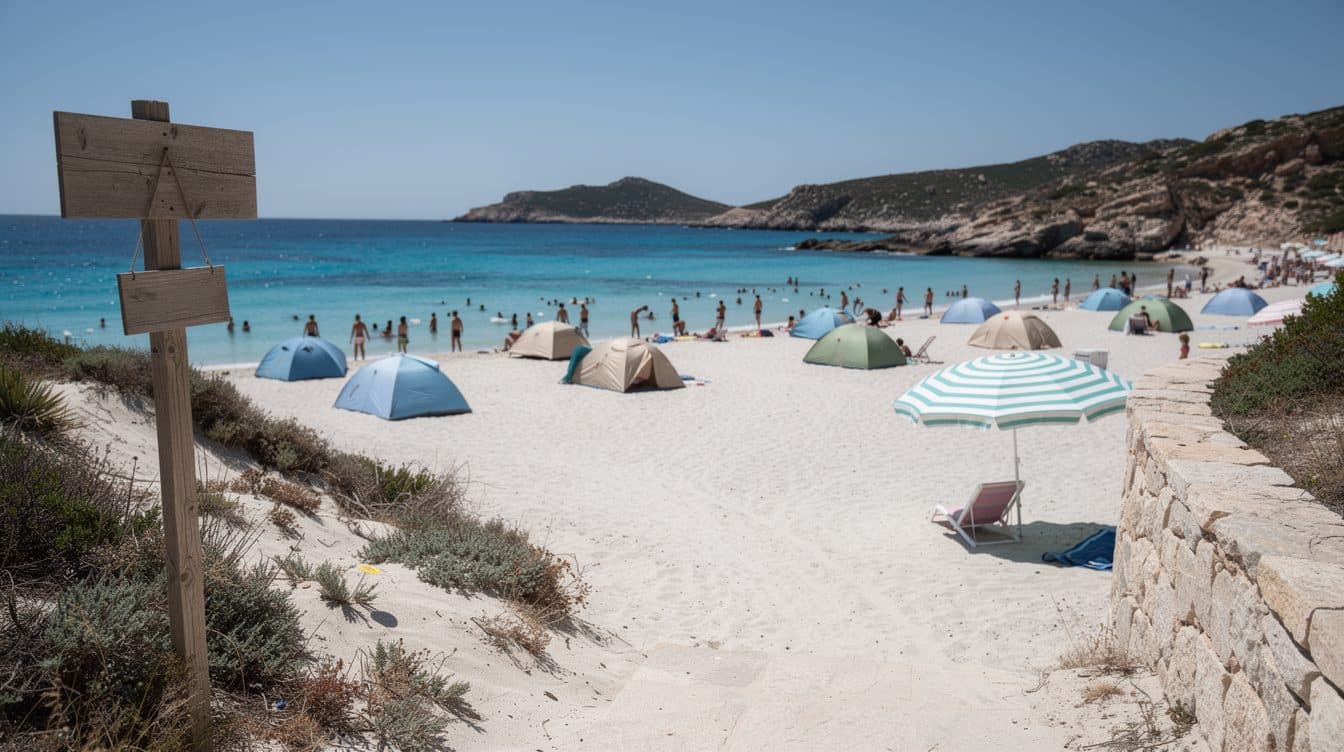 Sardinien verbietet Sonnenschirme für Besucher zwischen 10 und 65 Jahren am Strand Punta Molentis