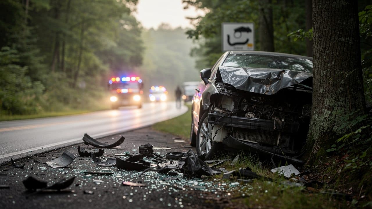 Schwerer Pkw-Unfall bei Zwettl: Fünf Verletzte nach Kollision mit Baum