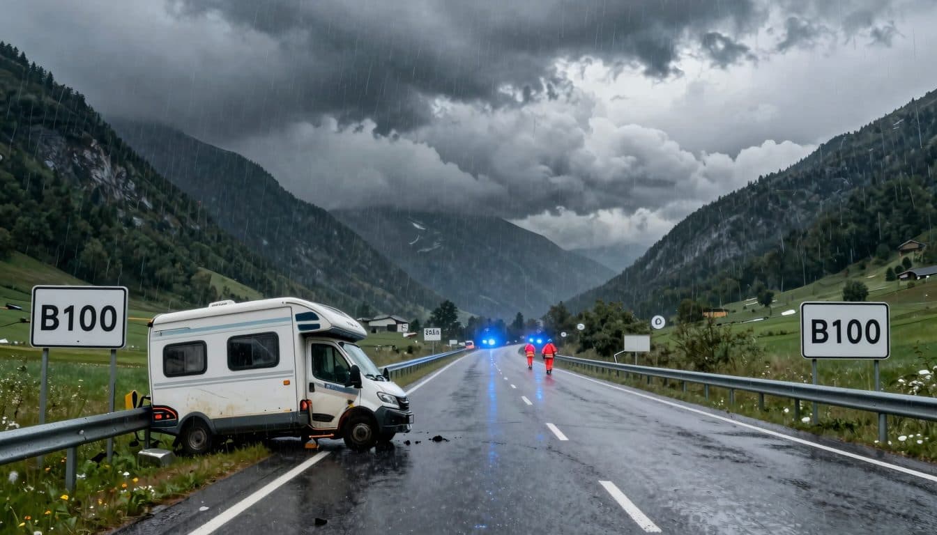 Unwetter Kärnten: Unfälle B100 und Brand Millstatt